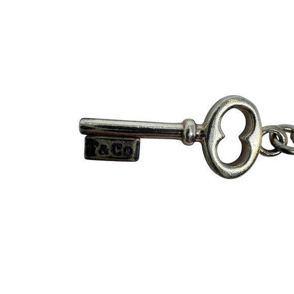 Tiffany & Co. 925 Sterling Silver Oval Large Key Pendant Charm - 18” - Picture 5 of 6